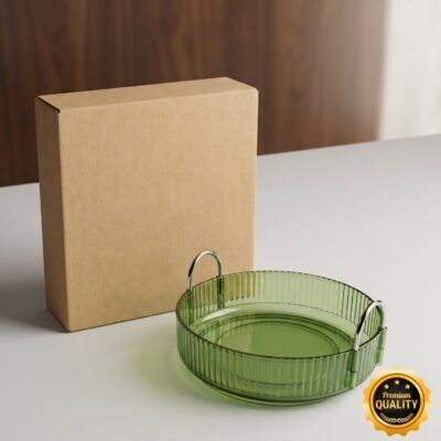 1 Layer 360° Rotating Tray with Handles Multipurpose Kitchen Organizer for Storage